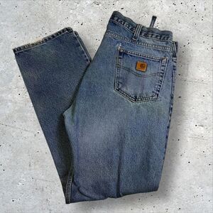 Carhartt Denim Jeans Men's Size 38x32 B480-DVB Blue Workwear Pants